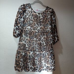 luv Betsey by Betsey Johnsons nwot  size xs  Leopard Print Tiered Tunic Top